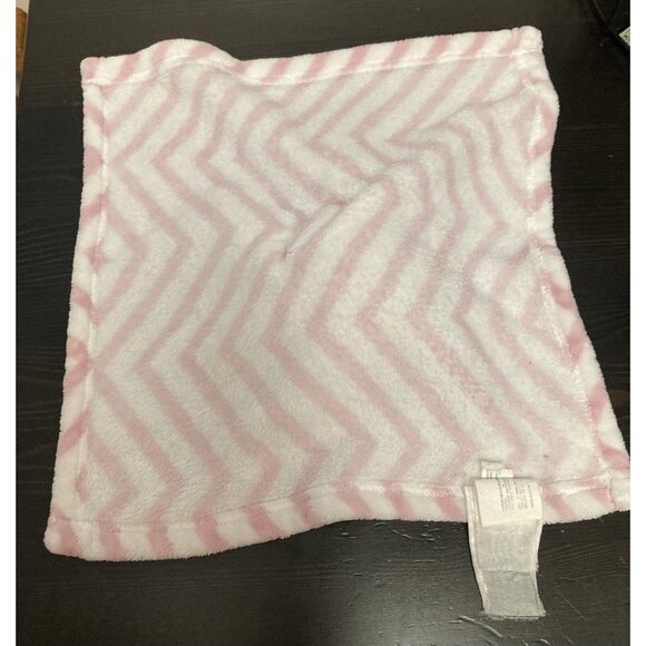 S.L. Home Fashions Pink & White Stripe Plush Puppy Dog Lovey Security Blanket - Picture 6 of 8